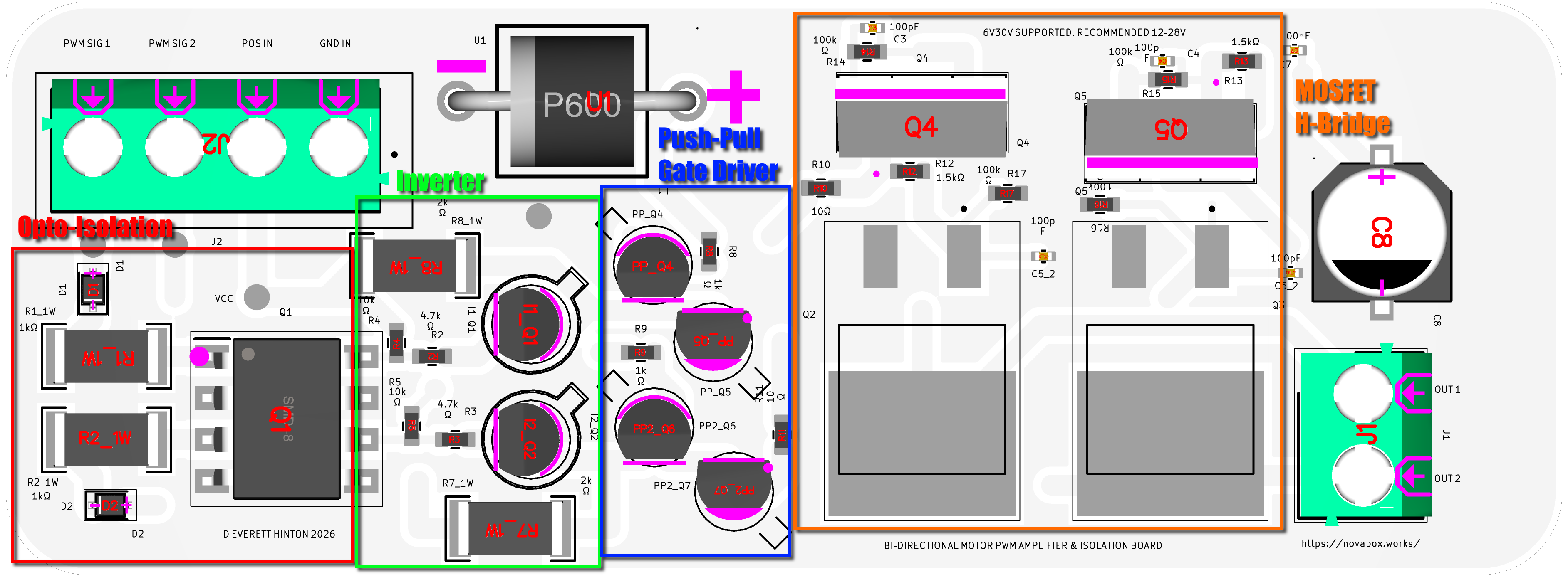 Bi-Directional PWM Amplifier PCB